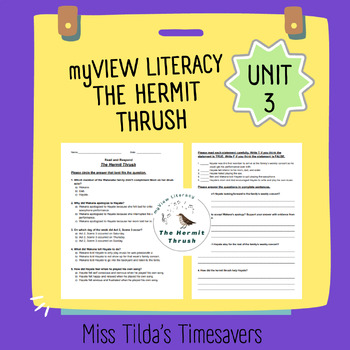 Preview of The Hermit Thrush - Read and Respond myView Literacy 5