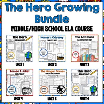 Preview of The Hero ELA Full Course Plan & Resources Bundle