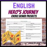 The Hero's Journey Choice Board *Editable* English Literat