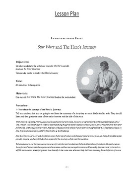 Preview of The Hero's Journey Featuring Star Wars - Lesson Plan