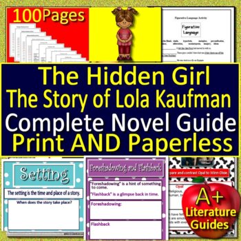 Preview of The Hidden Girl Novel Study - Free Sample