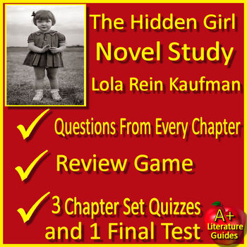 Preview of The Hidden Girl Novel Study Unit - Comprehenson Questions, Activites, Tests