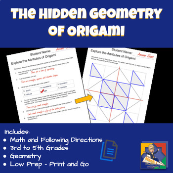 Preview of The Hidden Math of Origami plus Following Directions Cootie Catchers