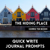 The Hiding Place Quick Write Journal Prompts - Editable Wi