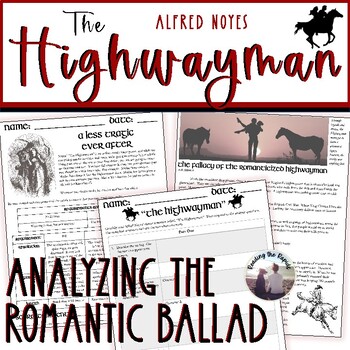 Preview of The Highwayman Alfred Noyes Guided Poetry Analysis Comprehension Unit Lesson