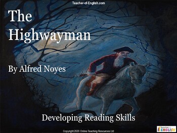 Preview of The Highwayman teaching resource - PowerPoint, plans and worksheets