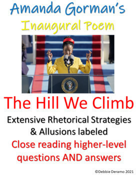 Preview of The Hill We Climb Poem Detailed Rhetorical Strategy Analysis, Q & Answers
