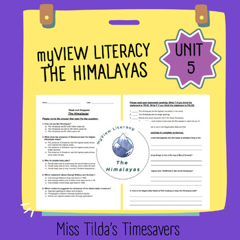 Preview of The Himalayas - Read and Respond myView Literacy 4