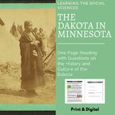 The History & Culture of the Dakota in Minnesota One Page Reading
