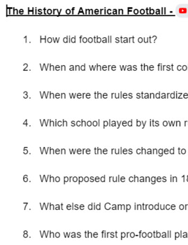 Preview of The History, Positions and Rules of American Football
