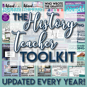 Preview of The History Teacher Toolkit Posters, Forms, Agenda, Historical Thinking