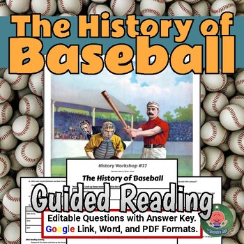 Preview of The History of Baseball No Prep Lesson and Crossword Puzzles