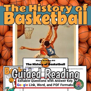 Preview of The History of Basketball No Prep Lesson & Terms Crossword Puzzle