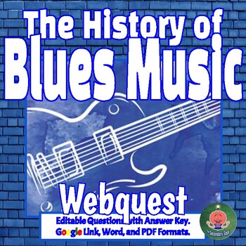 Preview of The History of Blues Music Webquest & Crossword Puzzle (Google, PDF)