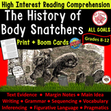 The History of Body Snatchers READING COMPREHENSION Bundle