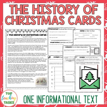 Preview of The History of Christmas Cards Reading Comprehension Passages with Questions