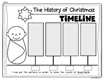 the history of christmas timeline kindergarten first grade tpt