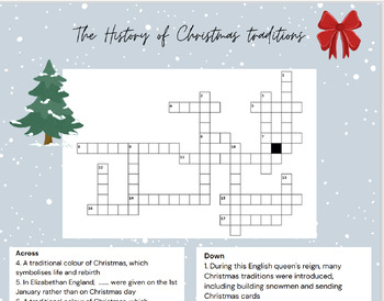 Preview of The History of Christmas Traditions crossword