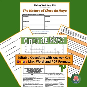 The History Of Cinco De Mayo No Prep Lesson And Crossword Puzzle