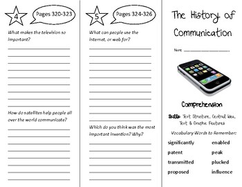 the history of communication trifold into reading 4th grade module 10 week 1