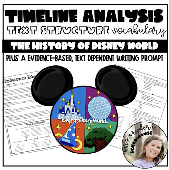 Preview of The History of Disney World | Timeline | Text Structure | Vocabulary | Writing
