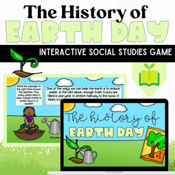 Preview of The History of Earth Day: Science and Social Studies Digital Lesson Game