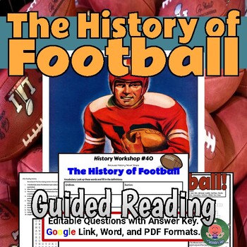 Preview of The History of Football and the NFL No Prep Lesson & Terms Crossword Puzzle