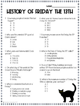 Friday the 13th Facts, Worksheets & Origin For Kids