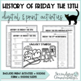 The History of Friday the 13th Activities Digital and Prin