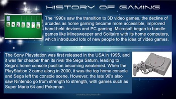 Preview of The History of Gaming Cross-Curricular Project