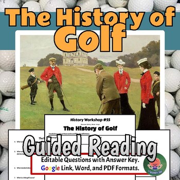 Preview of The History of Golf No Prep Lesson and Rules Word Search Puzzle