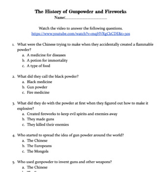 Preview of The History of Gunpowder and Fireworks