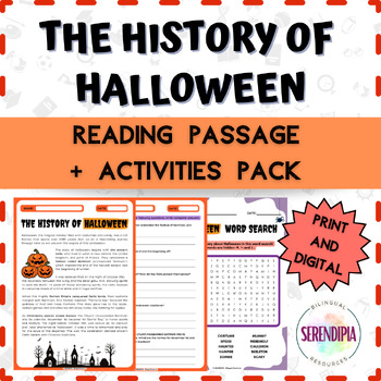 Preview of The History of Halloween | READING PASSAGE+ACTIVITIES | Grades 5-6 Middle School