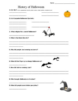 The History of Halloween Worksheet by Perfectly Primary in Peoria