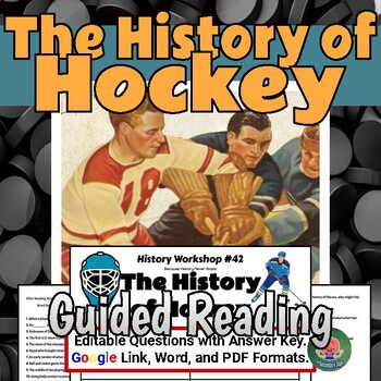 Preview of The History of Ice Hockey No Prep Lesson & Terms Crossword Puzzle