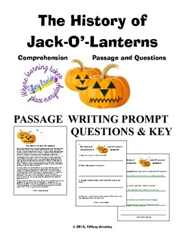 Preview of The History of Jack-O'-Lanterns Comprehension Passage and Questions with a Key!