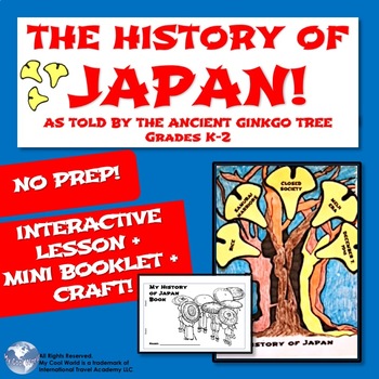 Preview of The History of Japan K - 2! Interactive Lesson with No Prep Craft & Mini Booklet