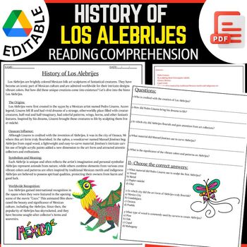 The History of Los Alebrijes: Reading Comprehension with Questions
