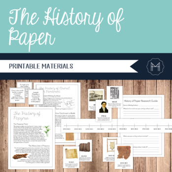 Preview of The History of Paper- Timeline, Reading Passages, DIY and more!