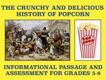 Preview of The History of Popcorn: Reading Comprehension Passage/Assessment for Grades 5-8