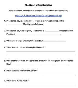 Preview of The History of President's Day