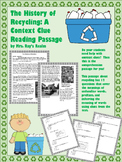 The History of Recycling: A Context Clue Reading Passage