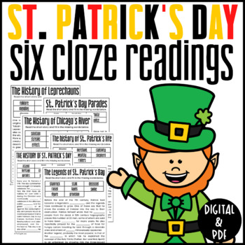 Preview of The History of Saint Patrick's Day/Cloze Reading/ Digital