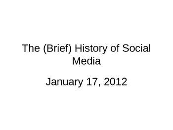 Preview of The History of Social Media