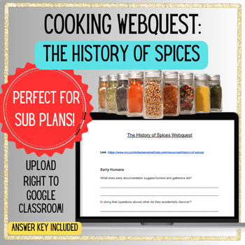 Preview of The History of Spices WEBQUEST Cooking Culinary Food Family Consumer Science