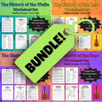 Preview of The History of String Orchestra Instruments: Bundle {No-Prep Plans OR Sub Plans}