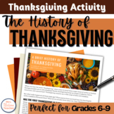 The History of Thanksgiving Activities Middle School