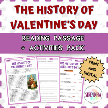 Preview of The History of Valentine's Day || READING PASSAGE + ACTIVITIES || Middle School