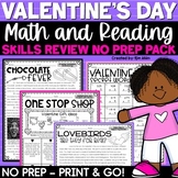 Valentine's Day Activities NO PREP Reading and Math