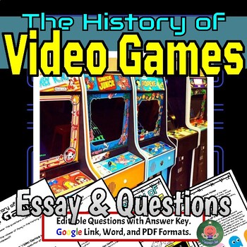 Preview of The History of Video Games Essay w/Questions & Crossword Puzzle
